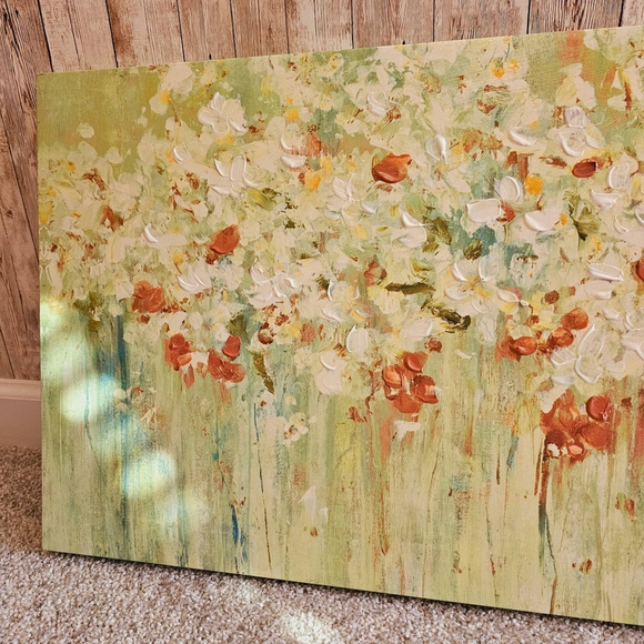 Green floral wall painting - Picture 3 of 7